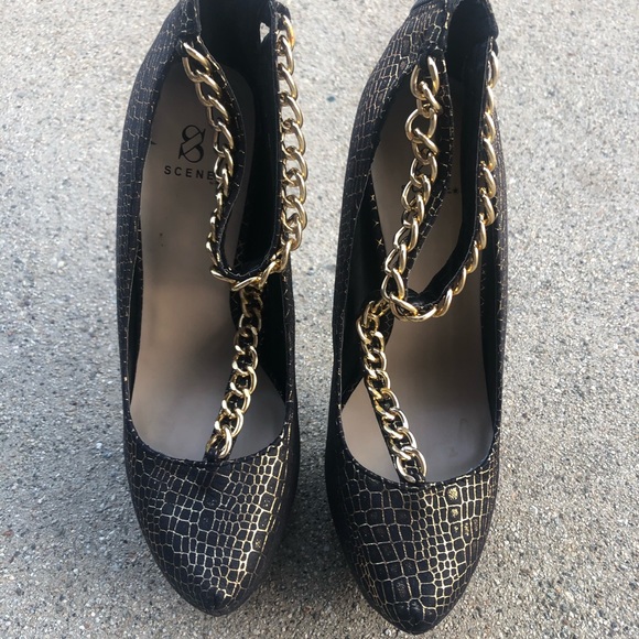 Shoes Black And Gold Shoes Poshmark